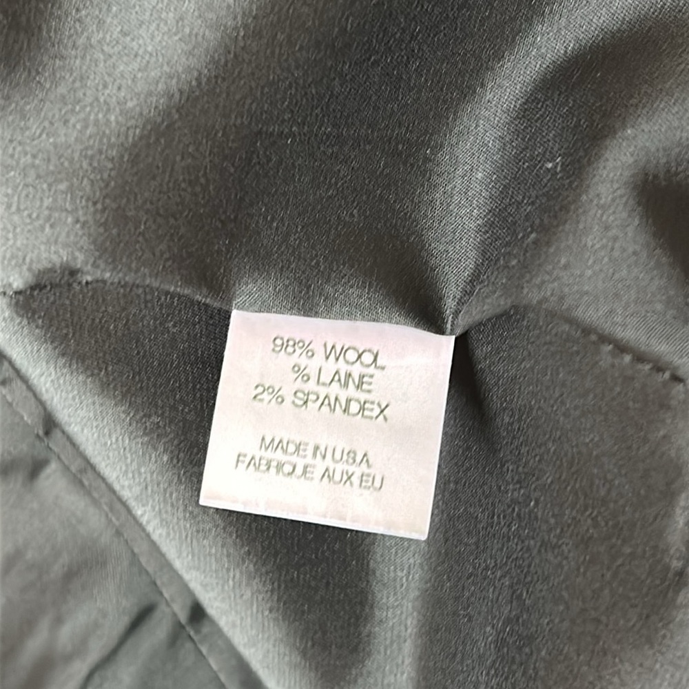 Theory Dark Gray Wool Tweed Button Front Blazer Jacket Lined Size 10 - Picture 9 of 10